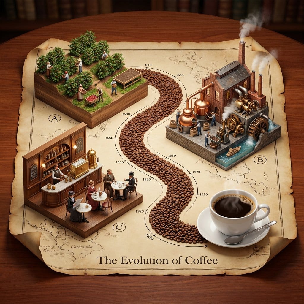 Isometric 3D Diorama of Product Evolution Prompt - AI Generated Realistic Style Image Example