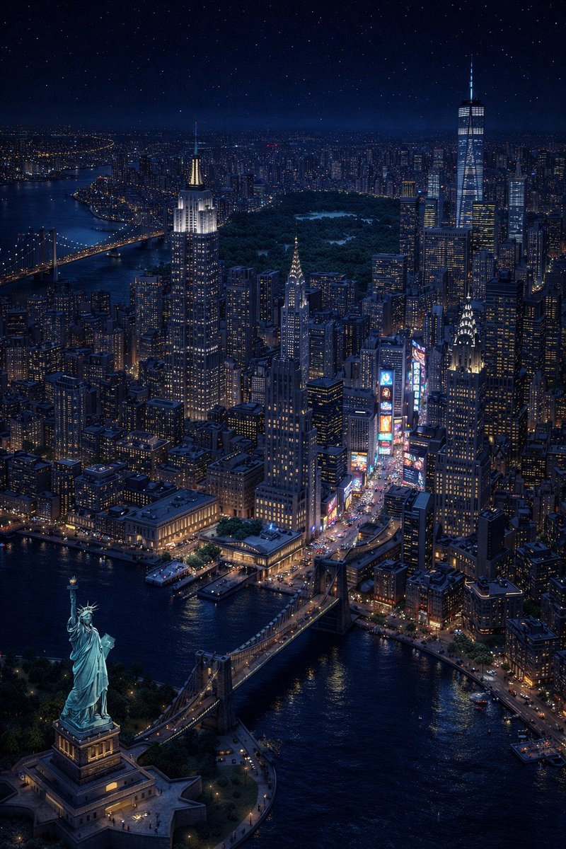 Isometric miniature 3D cartoon scene of New York - AI提示词