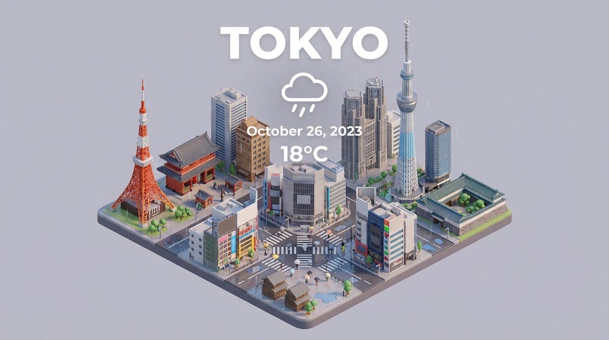 Isometric Miniature 3D City Cartoon Scene - AI提示词