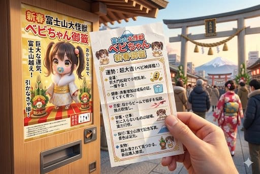 Japanese Shrine Omikuji Fortune Slip Vending Machine Snapshot - KI-Prompt