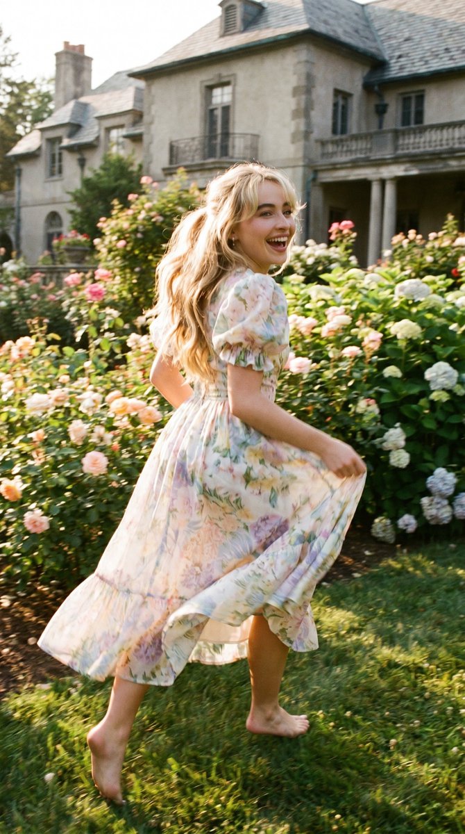 Preview image for Joyful Running in Countryside Garden prompt