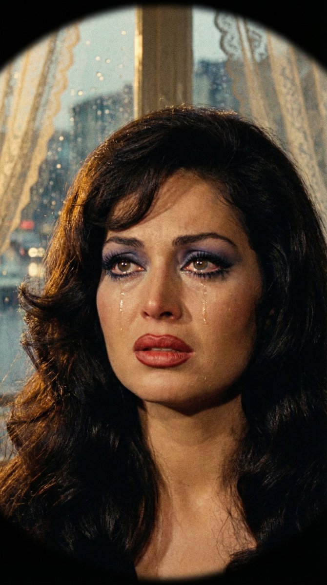 Preview image for JSON Prompt for 1971 Yeşilçam Cinematic Portrait of Türkan Şoray Crying prompt