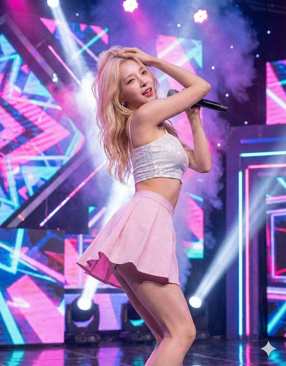 K-Pop Idol Stage Portrait - AI Generated Character Style Image Example