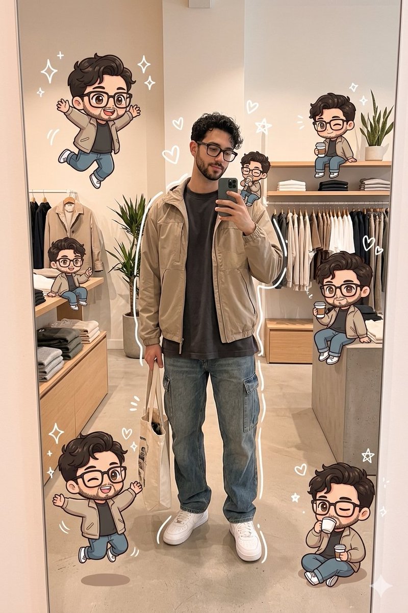 Preview image for Kawaii Chibi Mirror Selfie prompt