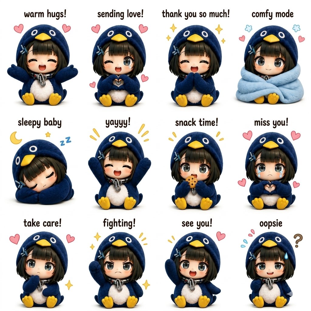 Preview image for Kawaii Chibi Sticker Sheet prompt