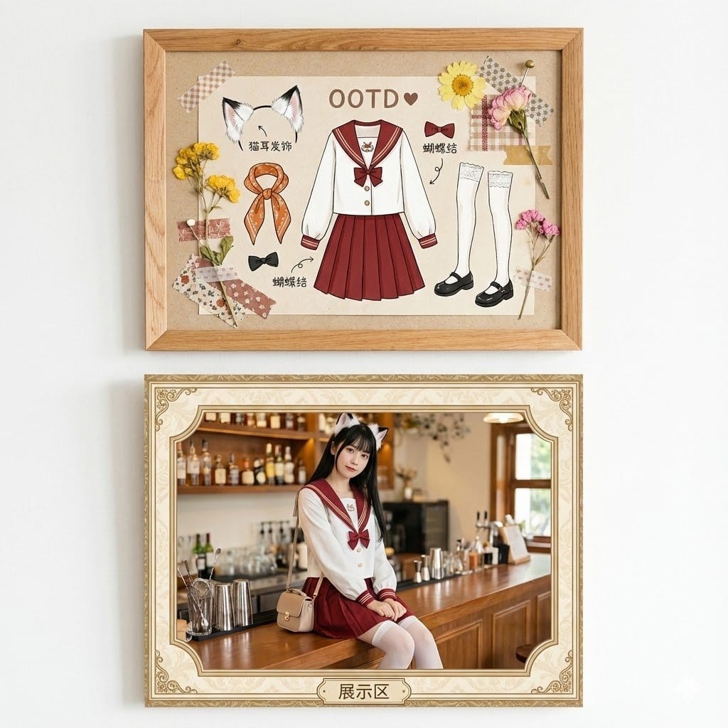 Kawaii Fashion Display Replication - AI 프롬프트
