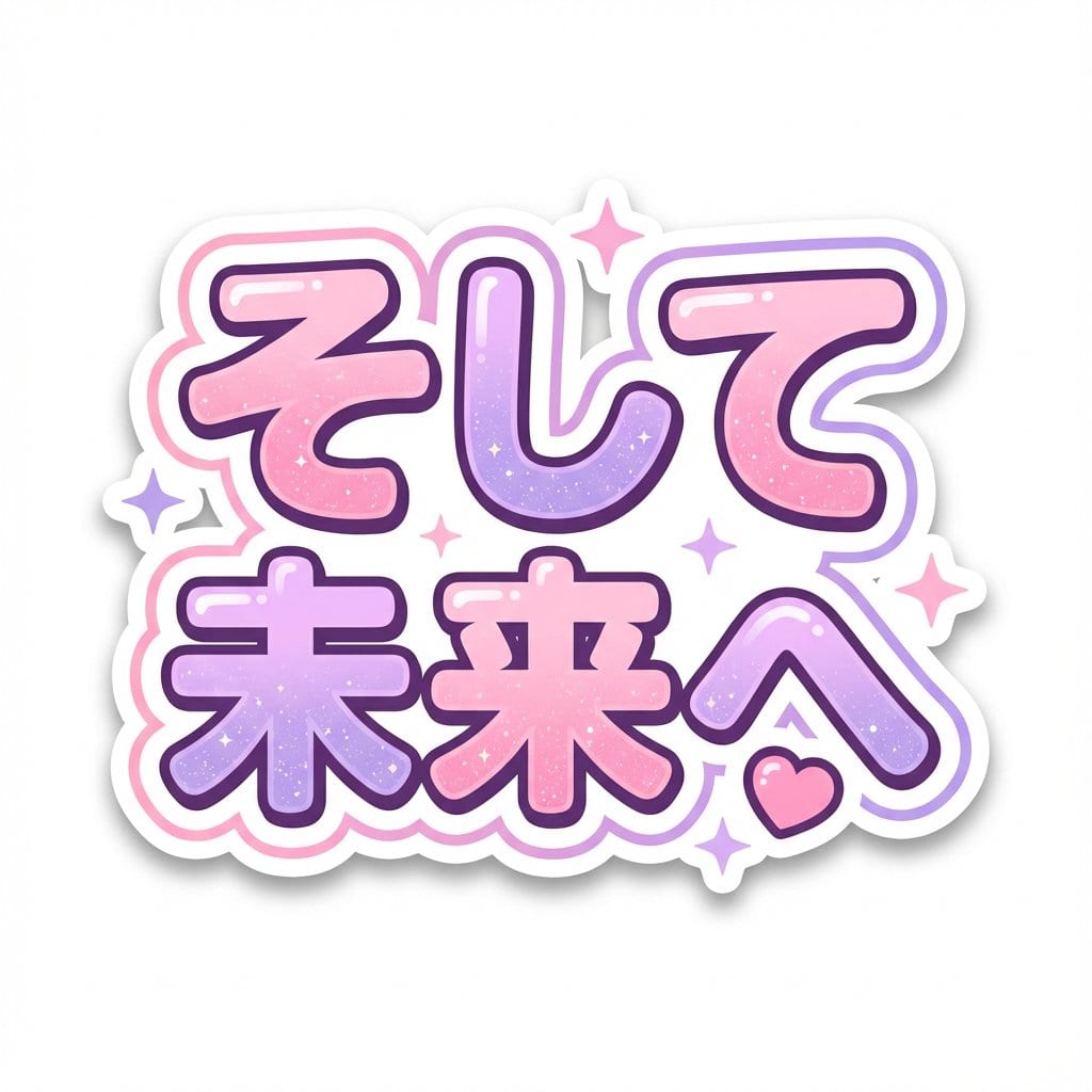 Kawaii Japanese Anime-Style POP Typography Sticker - AI Prompt