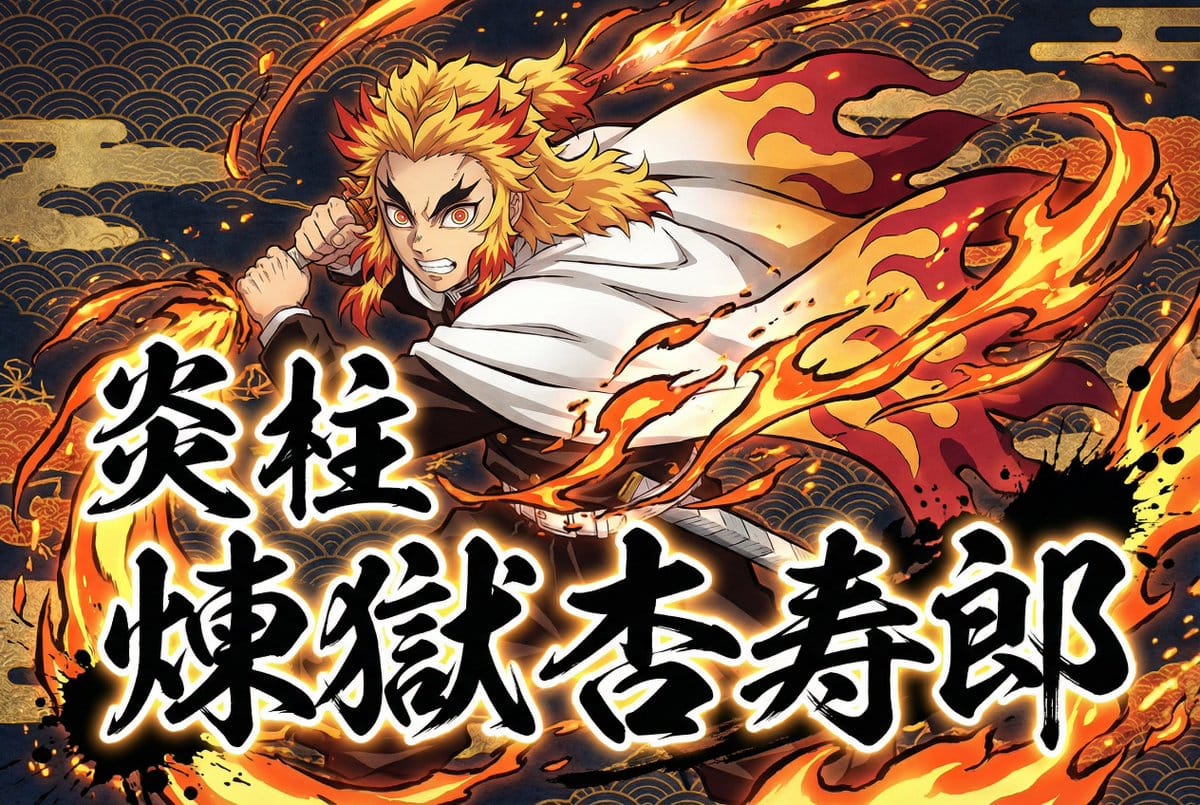 Kimetsu no Yaiba-style anime transformation with brush calligraphy - AI Generated Anime Style Image Example