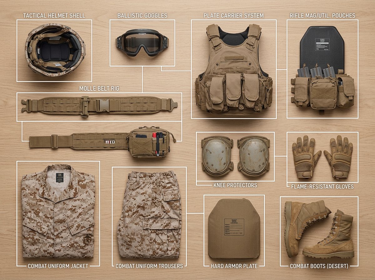 Preview image for Knolling Style Flat-Lay Prompt with Labeled Disassembled Parts prompt