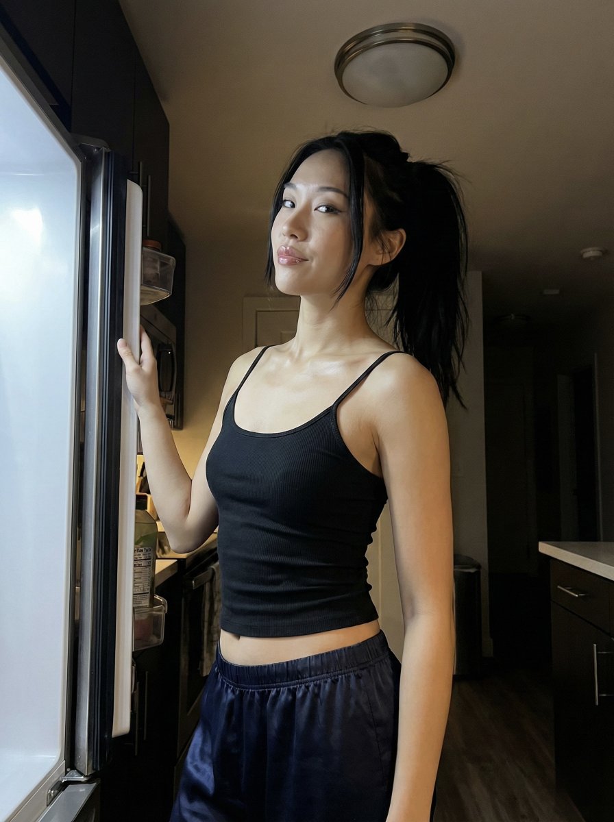 Late Night iPhone Candid in Kitchen