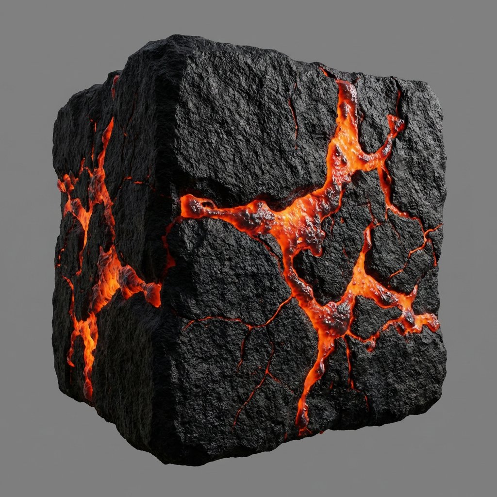 Preview image for Lava Stone Texture Cube prompt