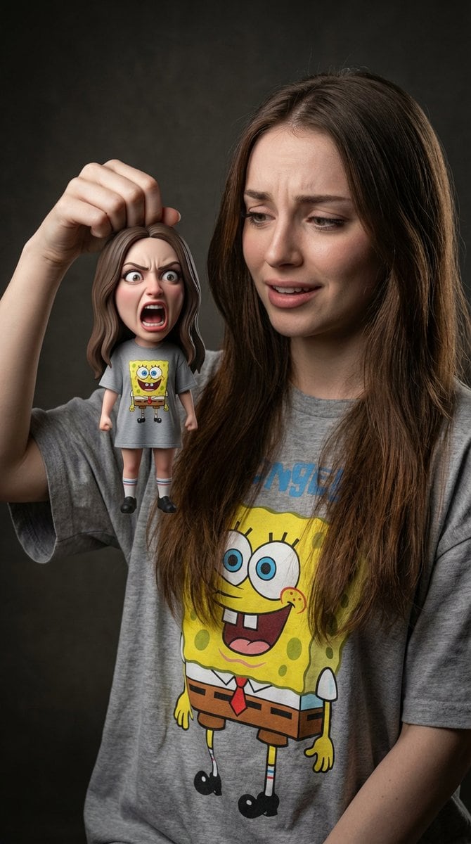 Life-Size Holding Miniature Self Prompt - KI-Prompt