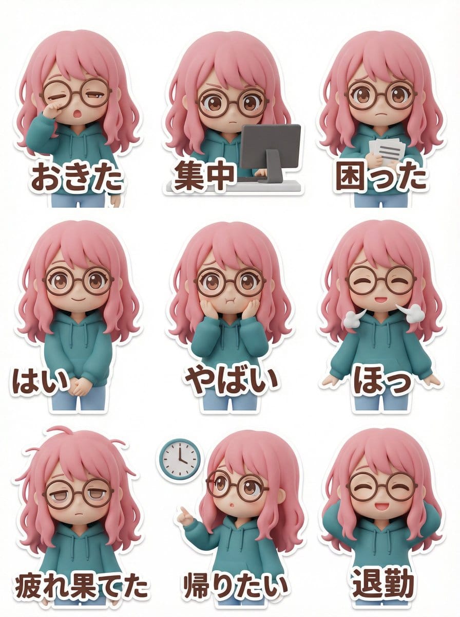 LINE Sticker Generation Prompt (3D Clay Style) - AI提示詞