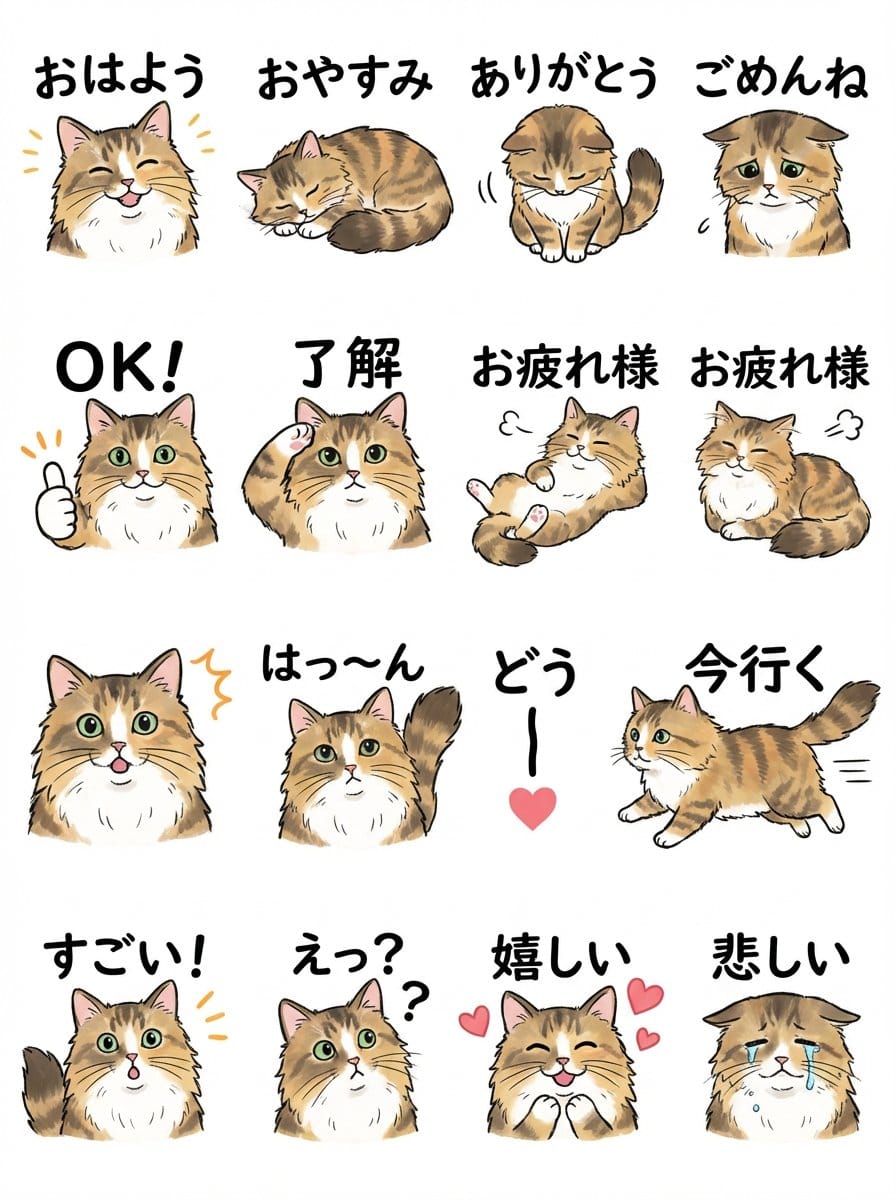 LINE Sticker Sheet Generation Prompt - Prompt IA