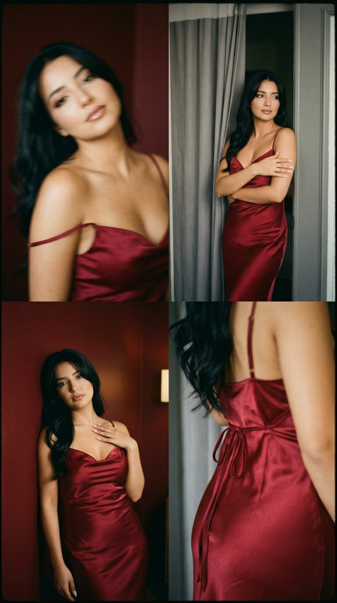 Lo-Fi Analog Boudoir 2x2 Grid Contact Sheet - AI Art AI Generated Artwork