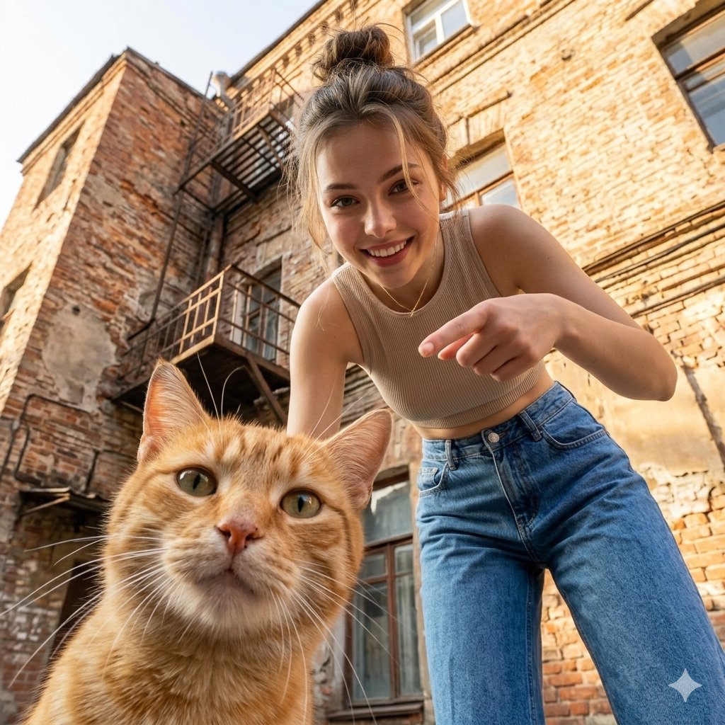 Preview image for Low Angle Urban Cat Portrait prompt