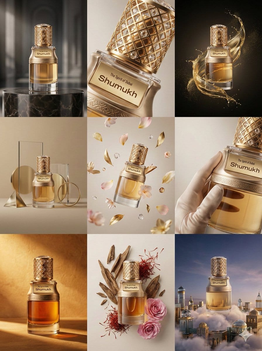 Preview image for Luxury Product Commercial Grid Prompt (3x3) prompt