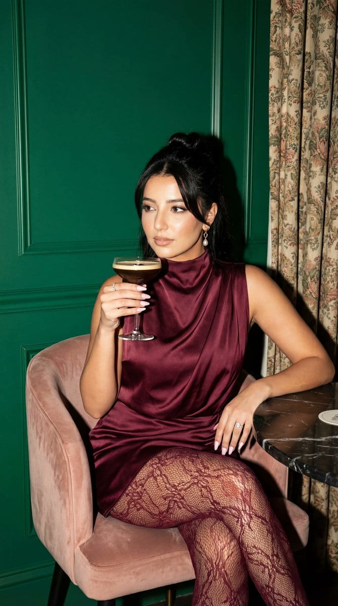 Luxury Bar Editorial Portrait with Direct Flash