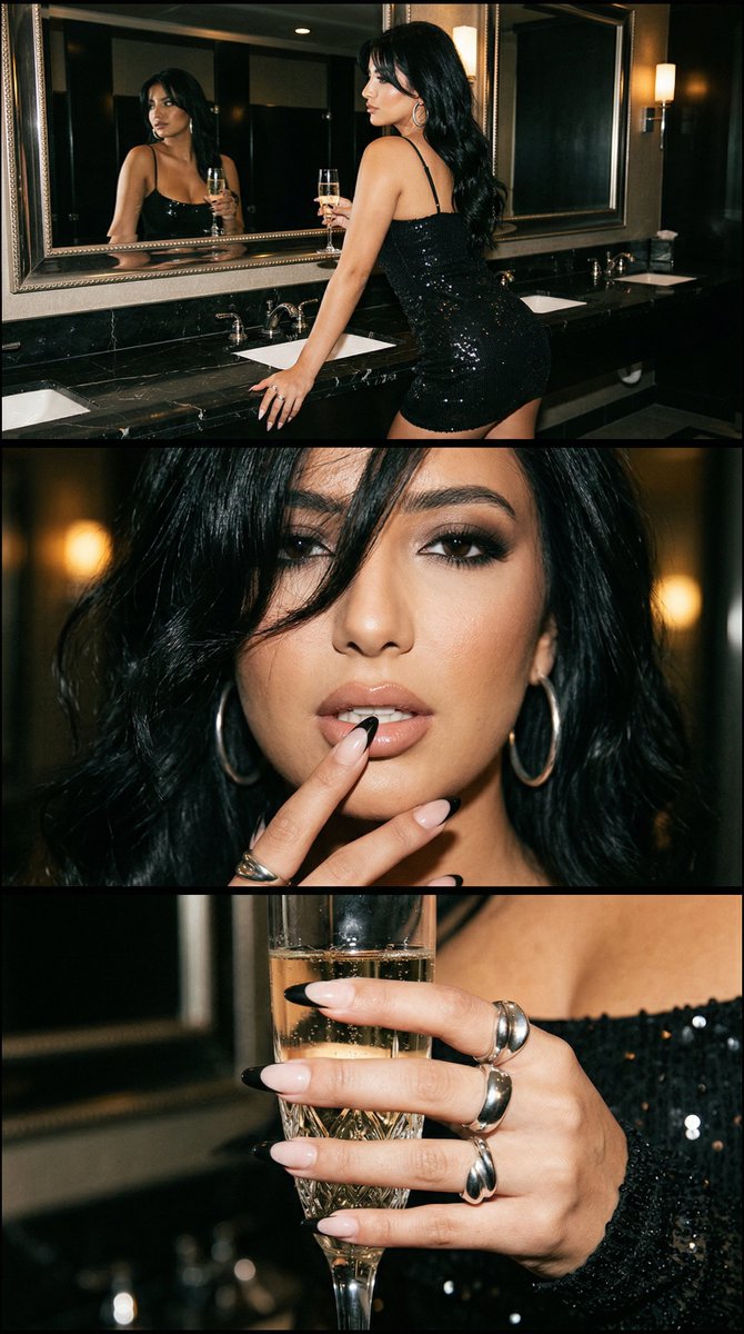 Preview image for Luxury Beauty Nightlife Triptych with Identity Lock prompt