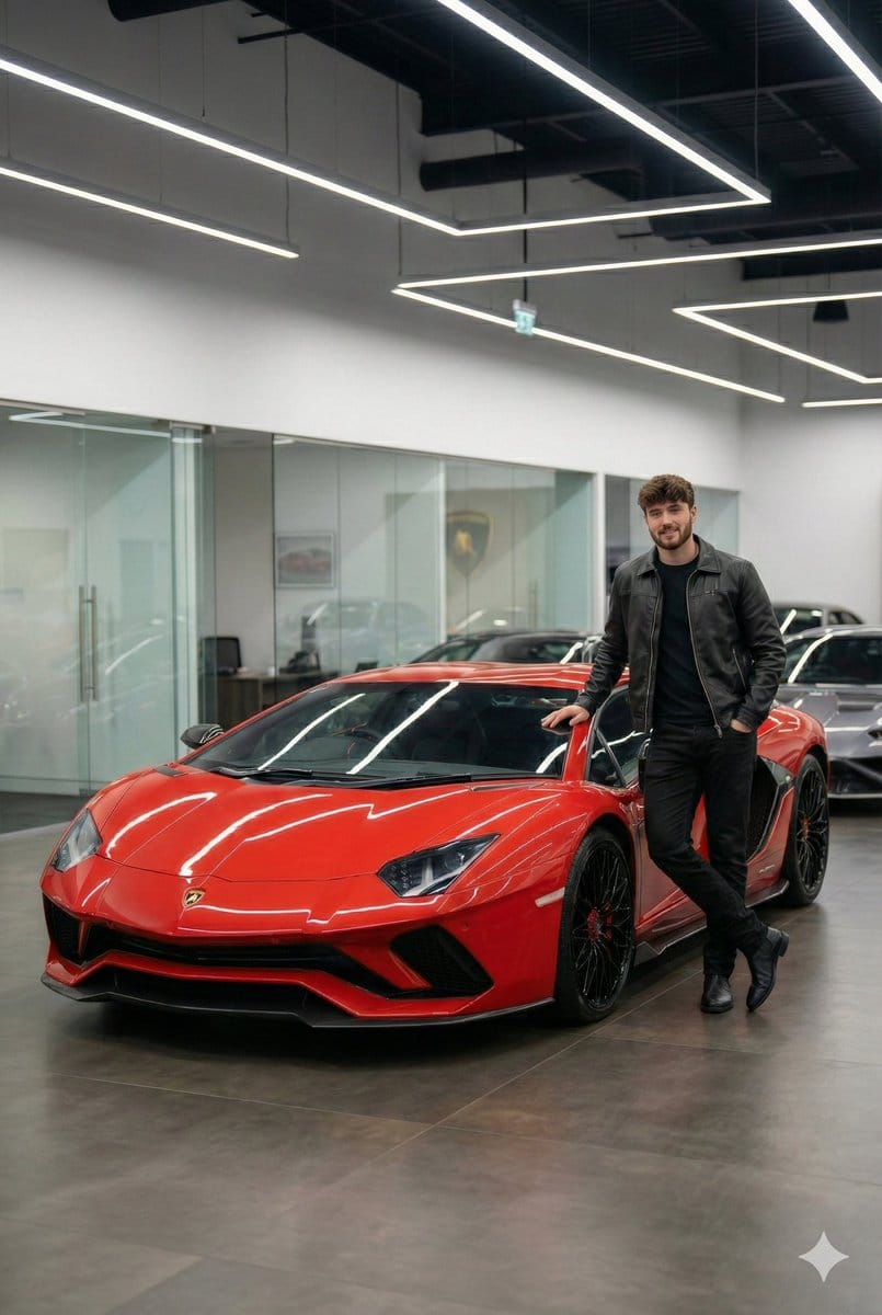 Luxury Car Showroom Portrait - KI-Prompt