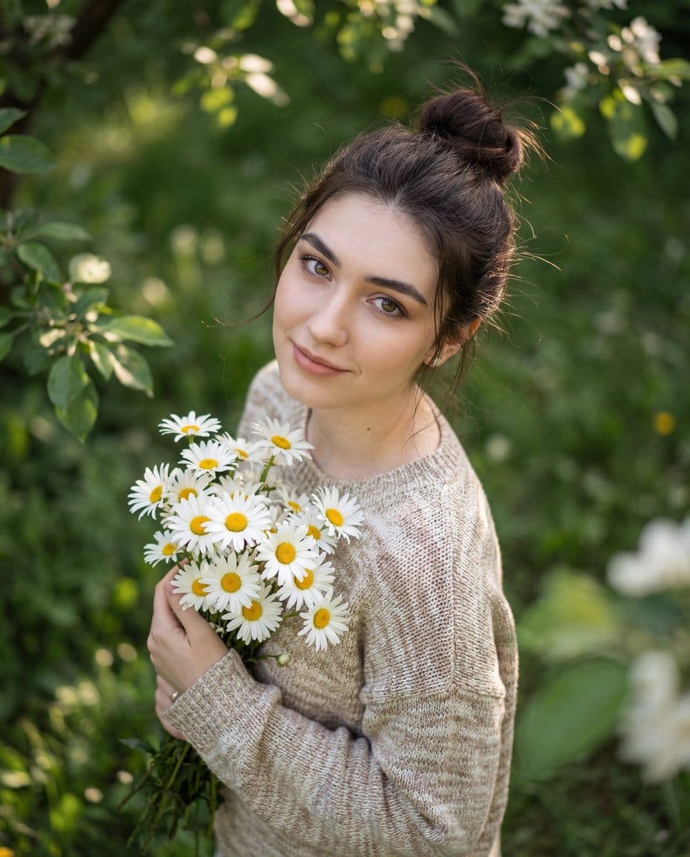Luxury Editorial Candid Photo in a Garden - KI-Prompt