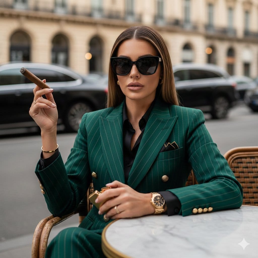Luxury Editorial Street Photography Prompt - AI Generated Realistic Style Image Example