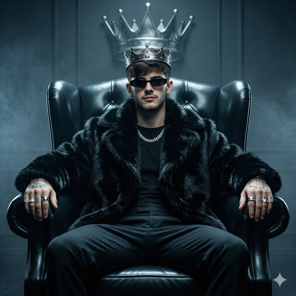Preview image for Luxury Fashion Throne Portrait prompt