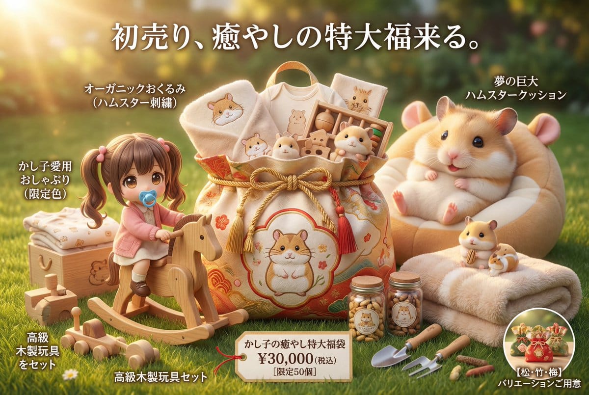 Luxury Fukubukuro (Lucky Bag) Advertisement Key Visual Prompt - Prompt IA