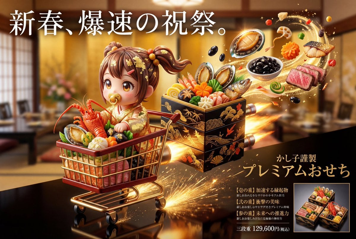 Luxury Osechi (New Year's Food) Key Visual Generation Prompt - Prompt IA