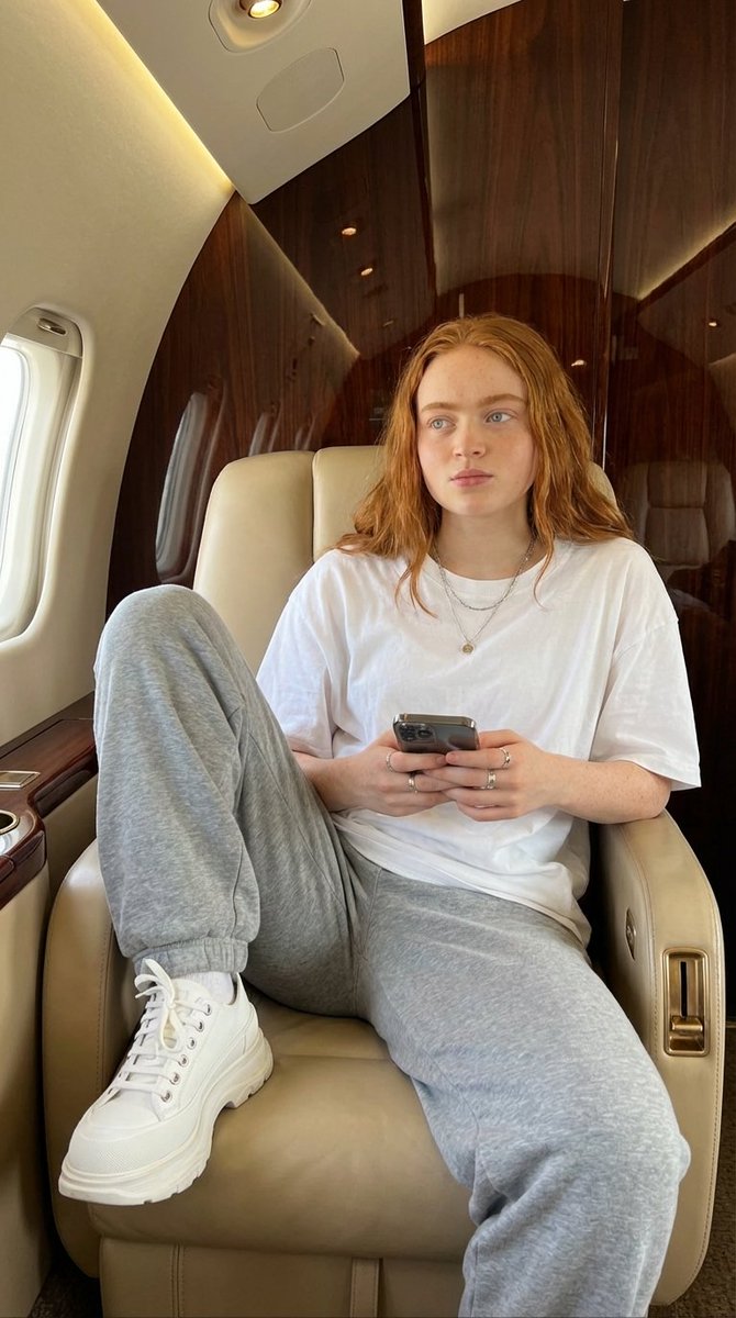 Luxury Private Jet Photoshoot Prompt for Stylish Young Woman - AI Art AI Generated Artwork