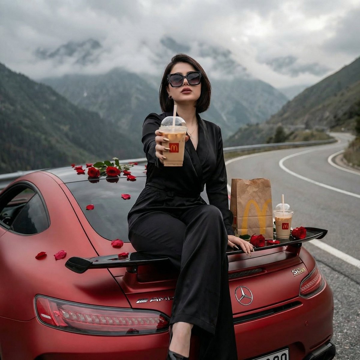 Preview image for Luxury Ride and Mountain Vibes Editorial prompt