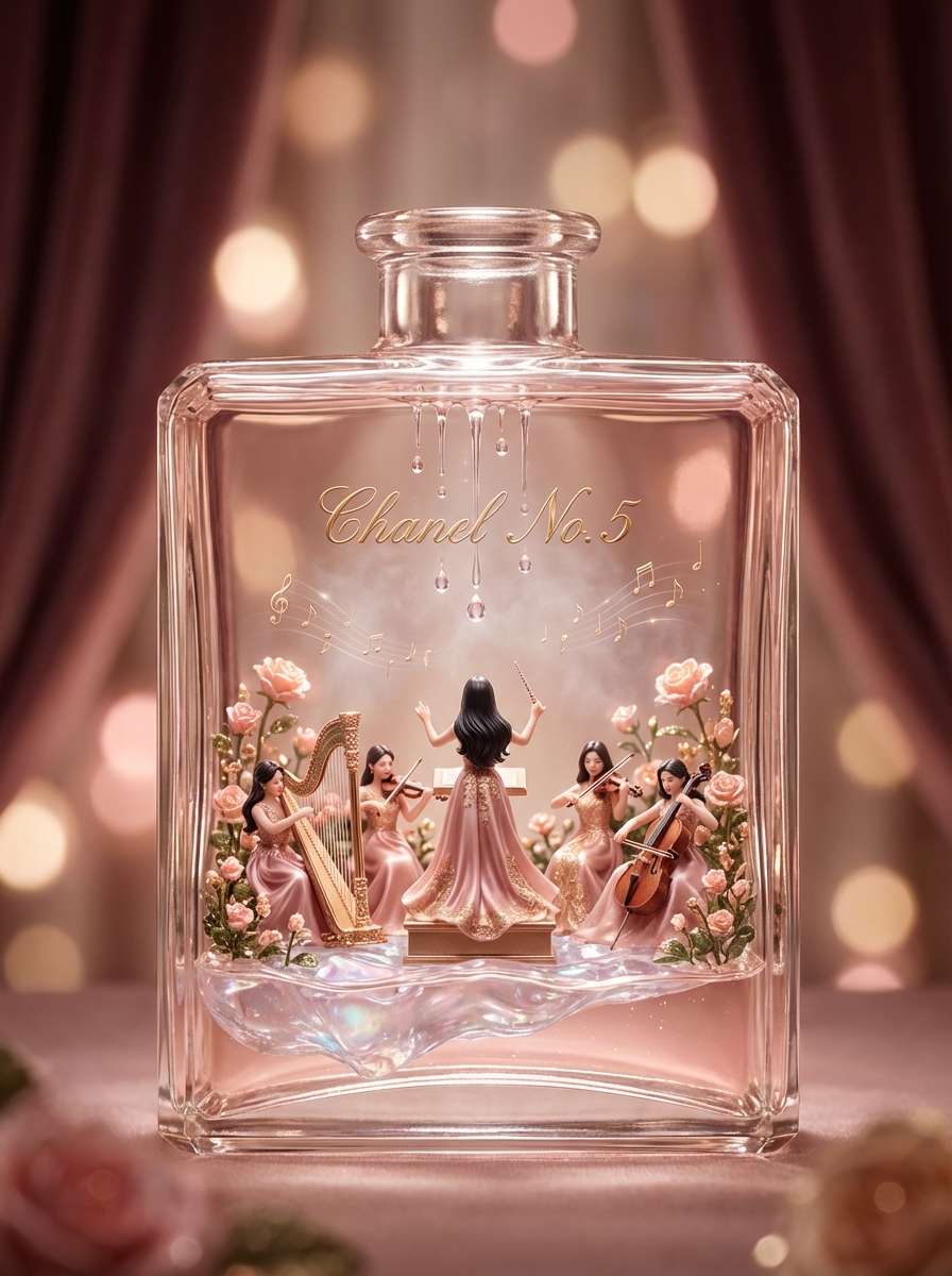 Preview image for Luxury Skincare Diorama in a Perfume Bottle prompt