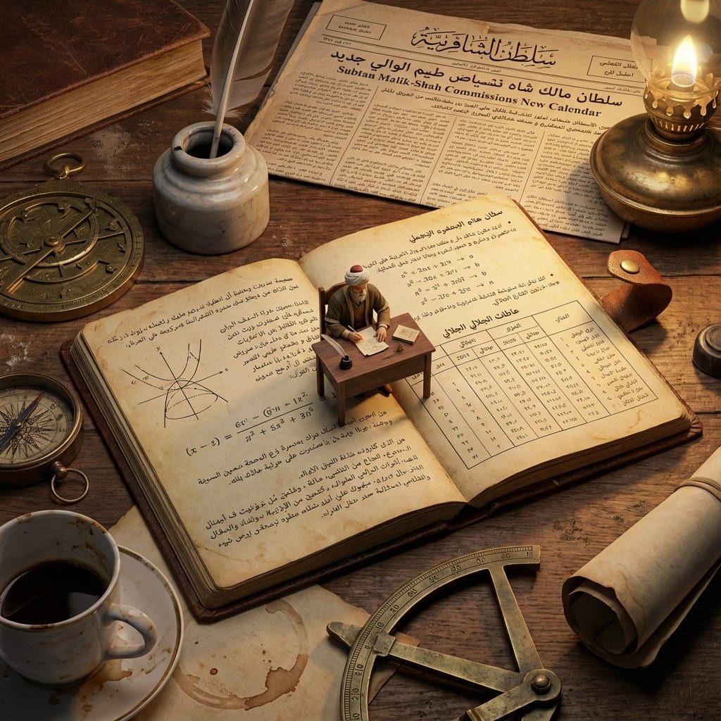 Macro Diorama of a Historical Scientist's Workspace - AI Generated Realistic Style Image Example