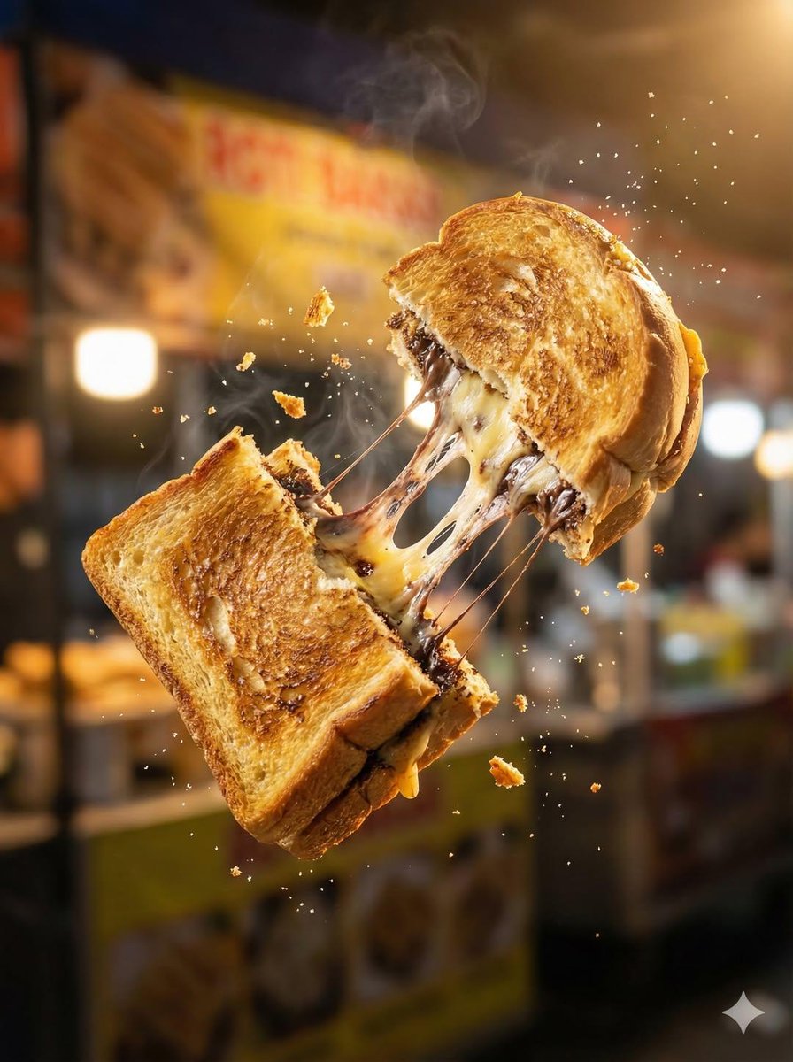 Preview image for Macro Food Photography of Floating Street Food prompt