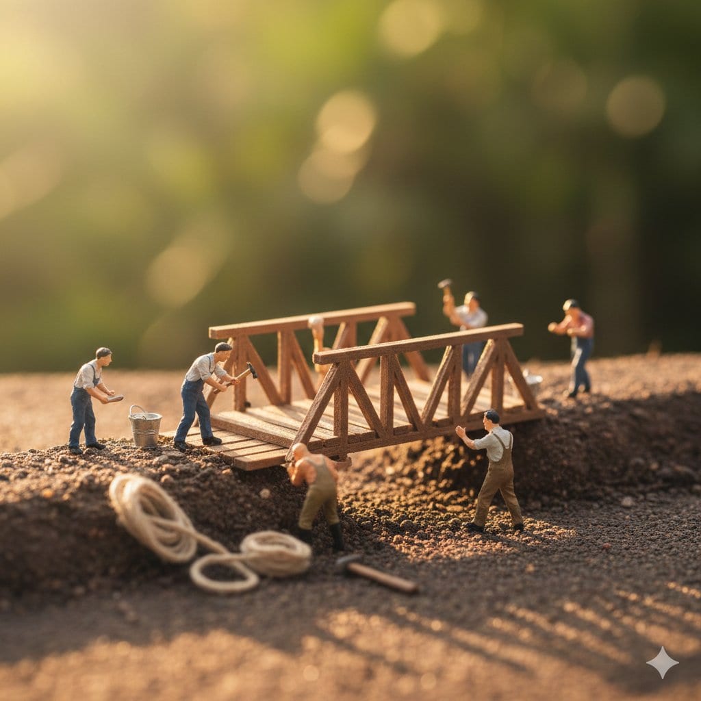 Macro Photography of Tiny Restoration Workers - Prompt de IA
