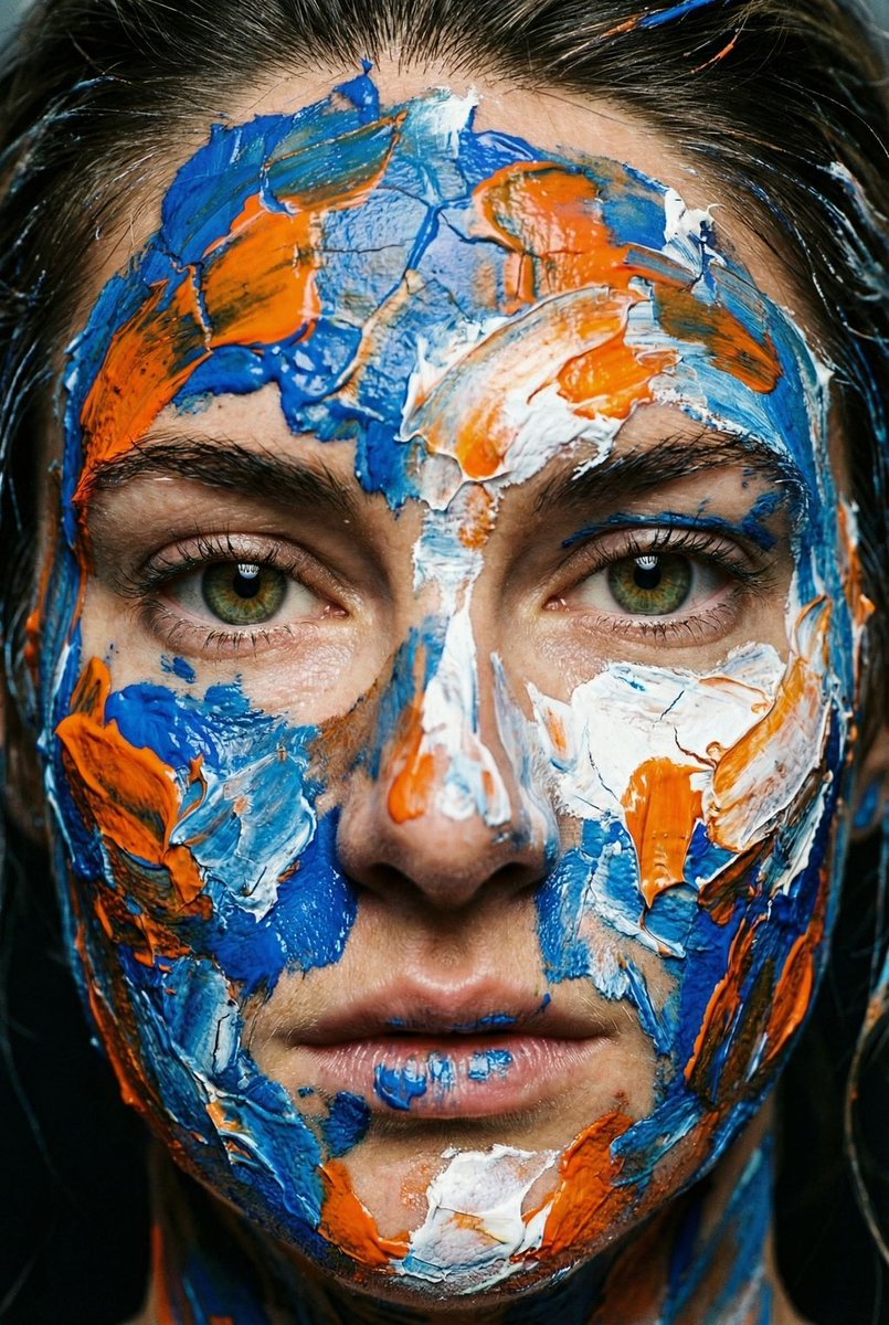 Preview image for Macro Portrait with Impasto Acrylic Paint Texture prompt