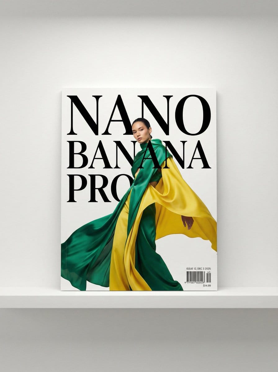Magazine Cover with Nano Banana Pro Branding - AI提示詞