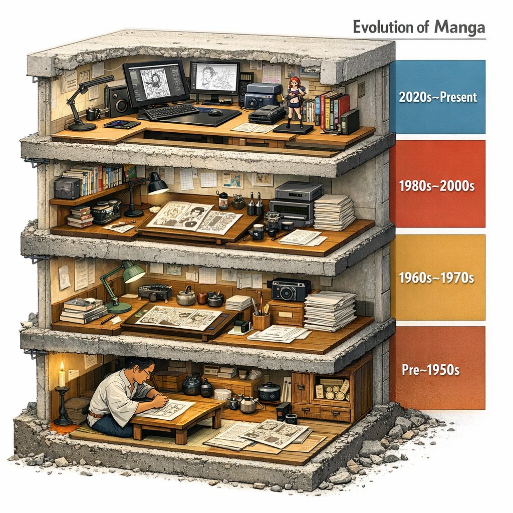 Preview image for Manga Evolution Architectural Section Prompt prompt