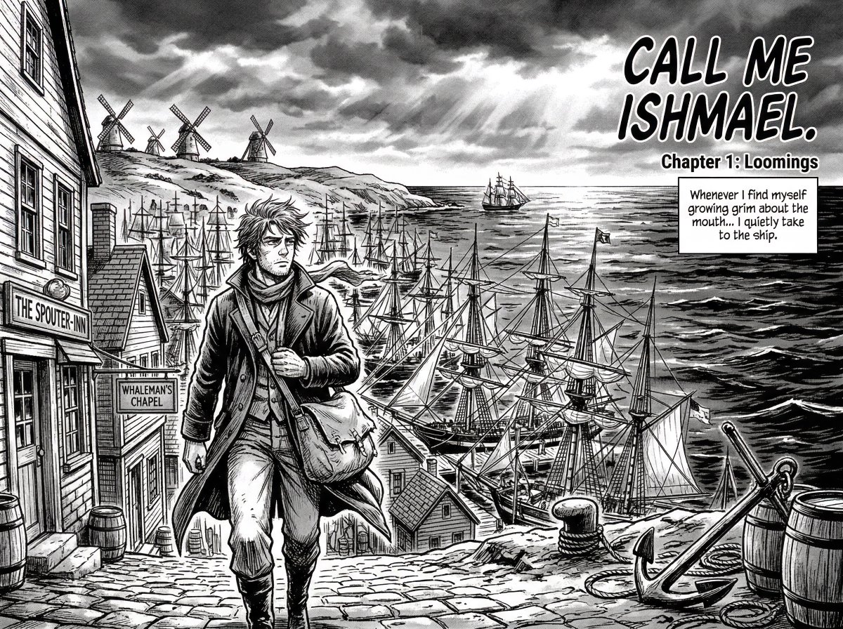 Preview image for Manga Retelling of a Novel Opening prompt