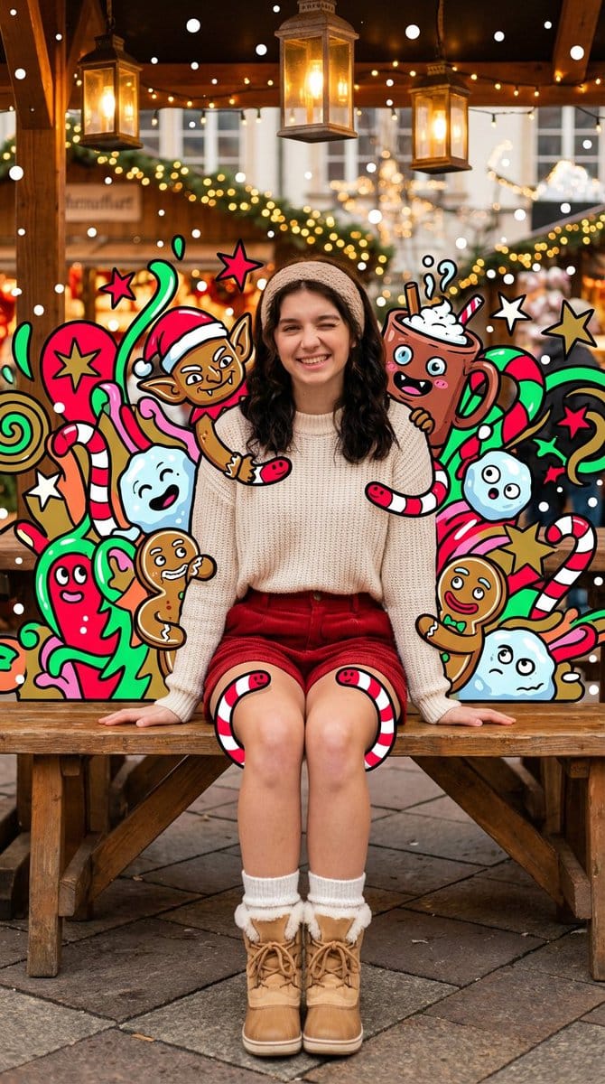 Maximalist Christmas Sweets-Monster Pop-Art Portrait - AI 프롬프트