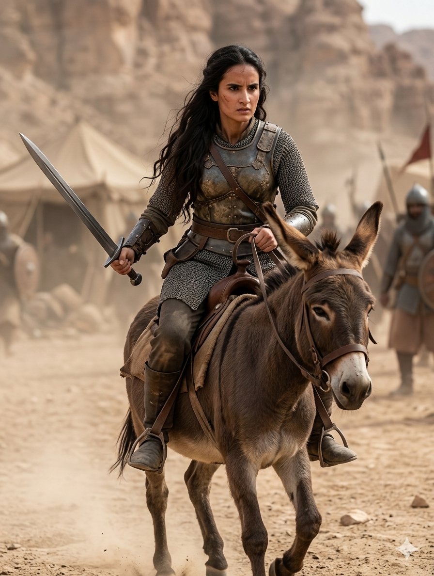 Preview image for Medieval Desert Battlefield Warrior prompt