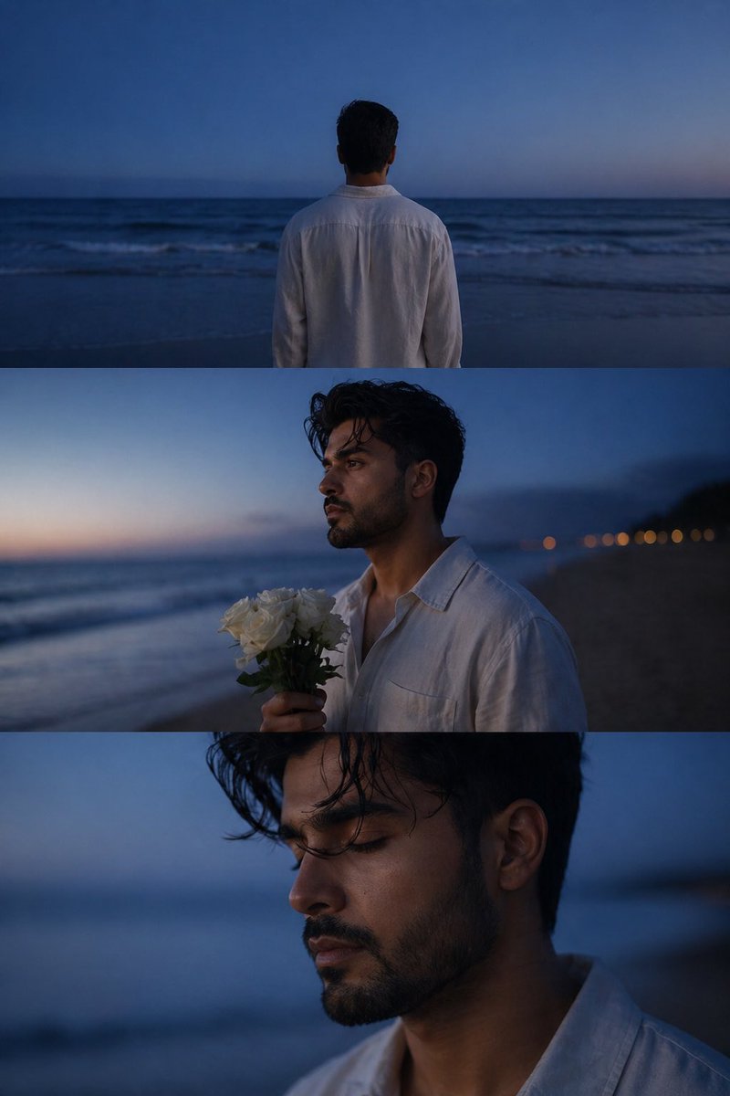 Preview image for Melancholic blue hour portrait prompt