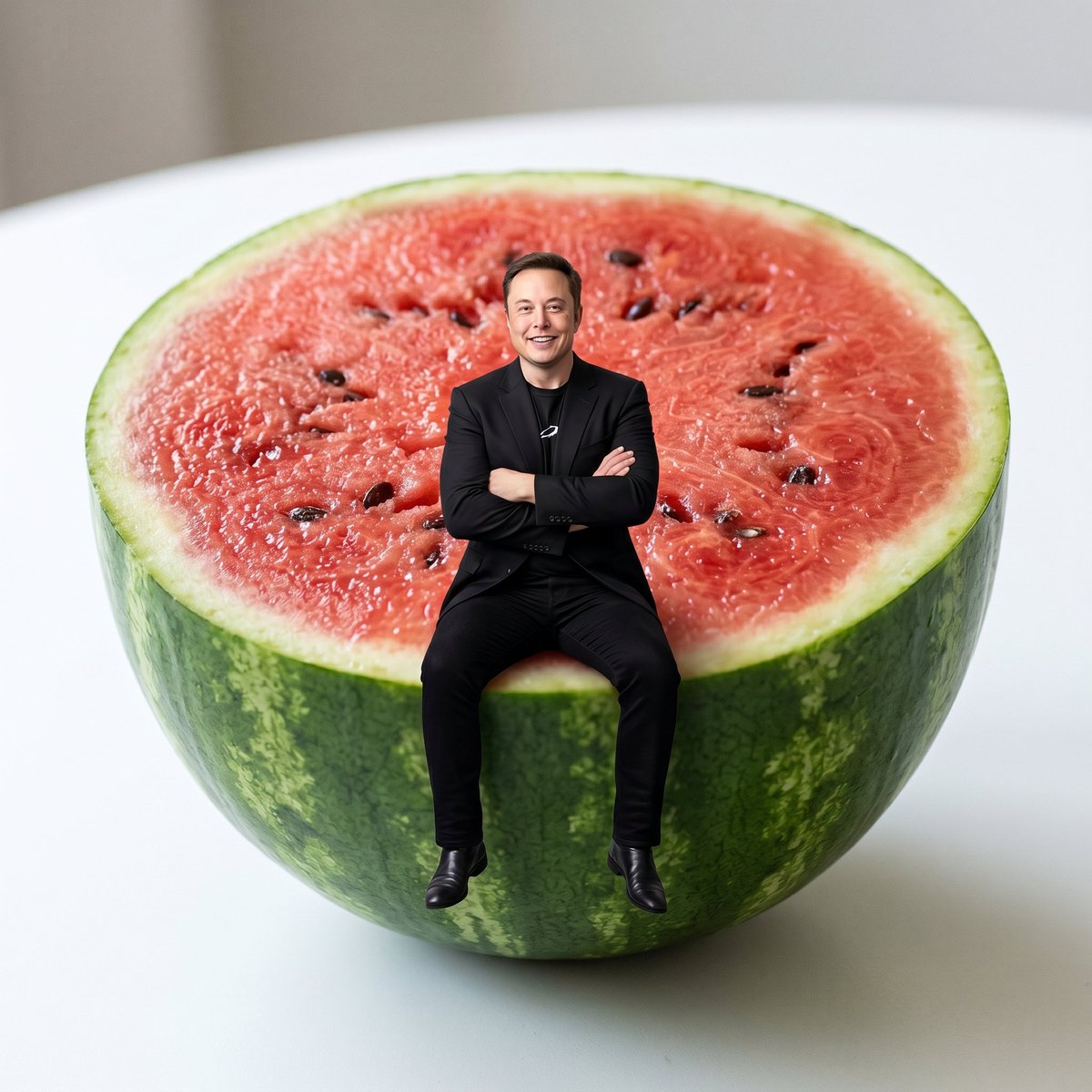 Preview image for Miniature Person Sitting on Watermelon prompt