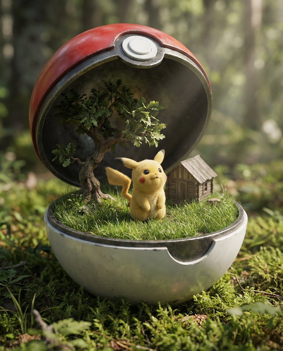 Miniature World Diorama Inside a Sphere - Prompt IA