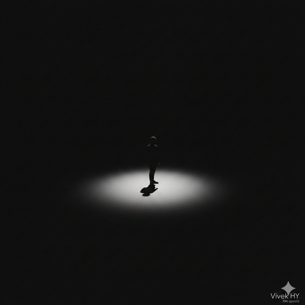 Minimal Silhouette Spotlight Prompt with Signature