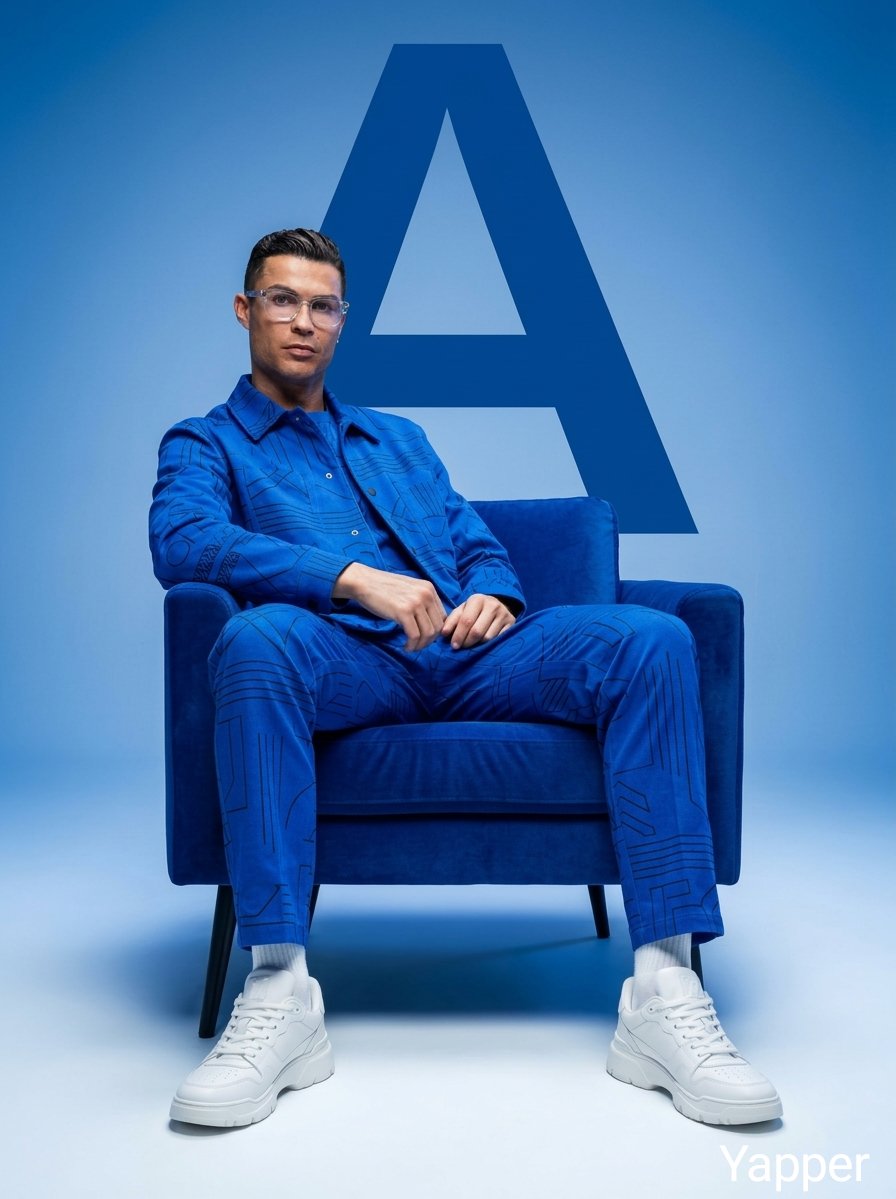 Preview image for Minimalist Cobalt-Blue Fashion Studio Shoot prompt