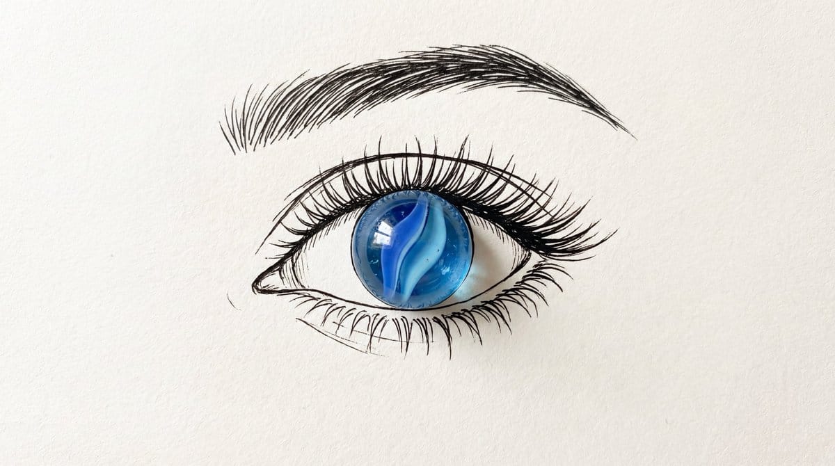 Minimalist Mixed-Media Eye Illustration