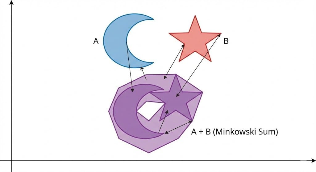 Minkowski sum of two non-convex sets - AI Generated Abstract Style Image Example