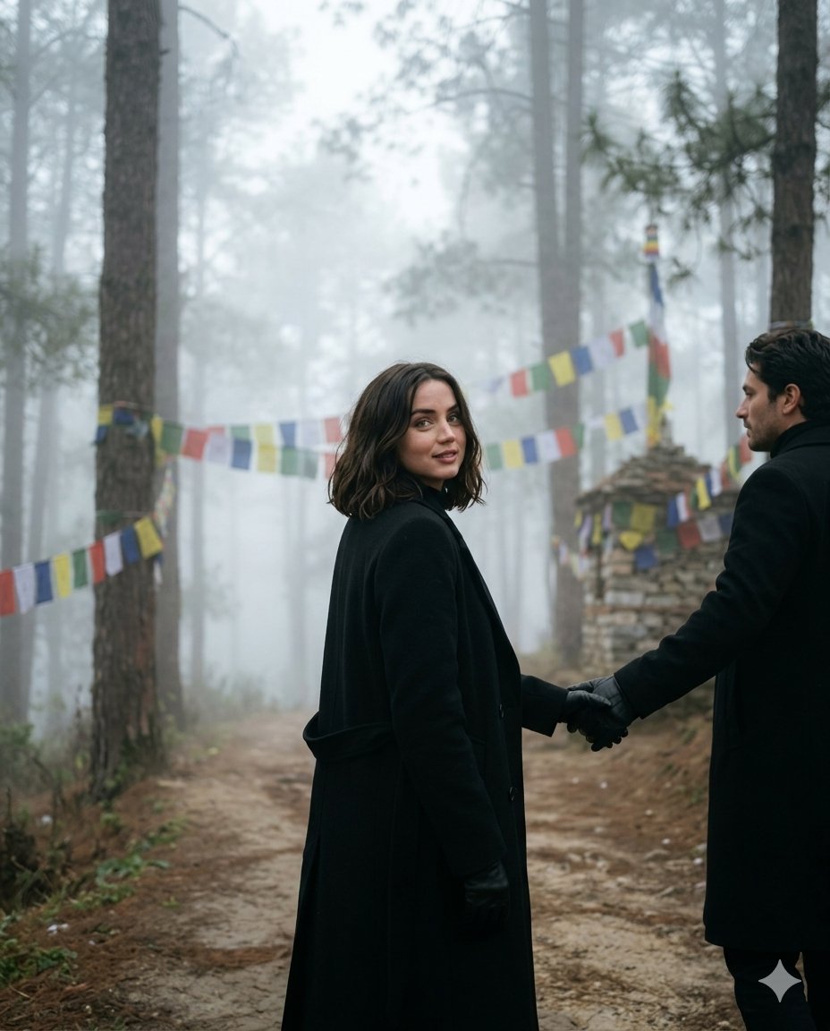 Preview image for Misty Forest Travel Couple Portrait prompt