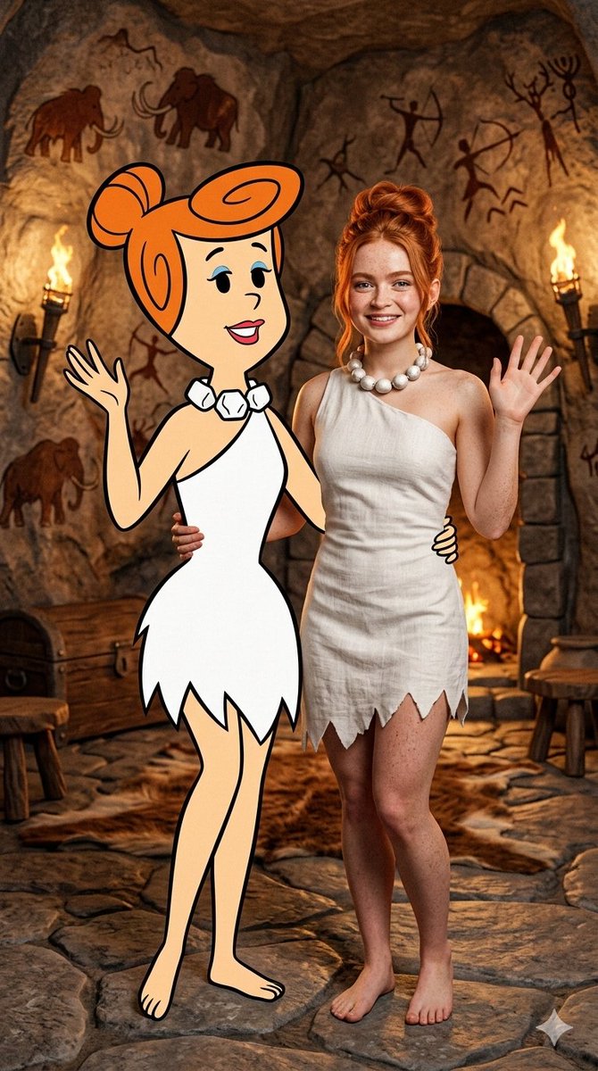 Preview image for Mixed-Media Portrait: Celebrity Cosplay vs. 2D Cartoon prompt